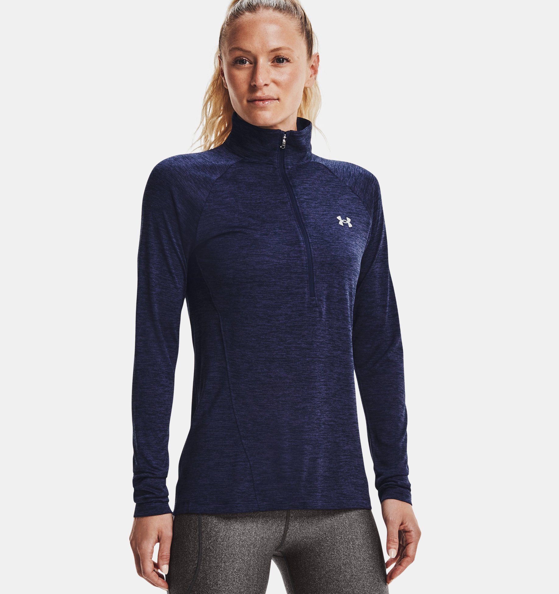 Details about   Under Armour Ladies Tech Twist Full Zip Top UA Gym Training Sports High Neck 